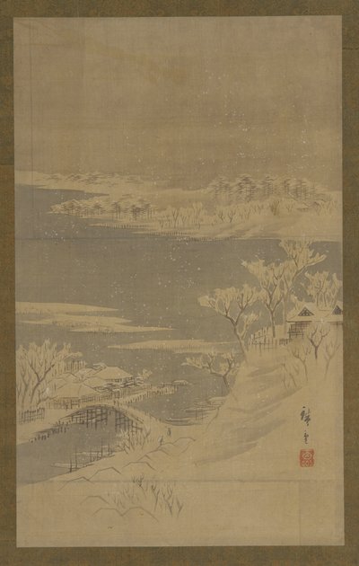 冬の風景、19 世紀半ば。 作： Utagawa Hiroshige II