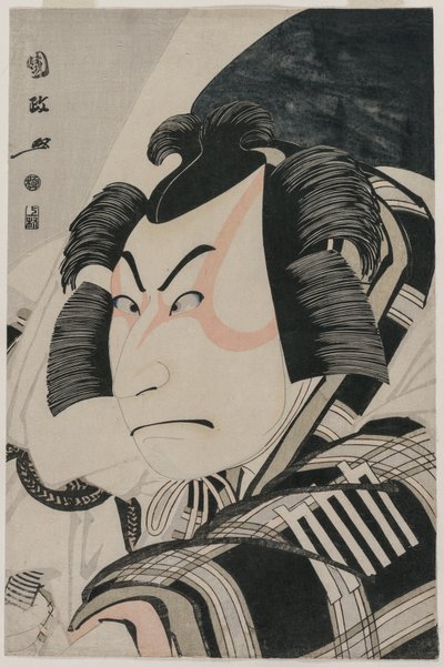 中村仲蔵II、1796年の運送停止シーンにおける松尾丸。 作： 歌川国政