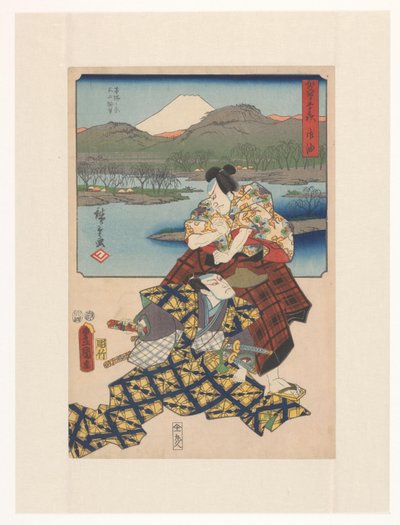 53 ステーション バイ ツー ブラシ (オリジナル シリーズ タイトル オン オブジェクト) 作： Utagawa Kunisada (I)