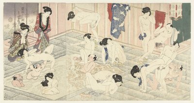 箱根の銭湯 作： Utagawa Kunisada (I)