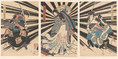 で あｃテウｒｓ 中村 歌右衛門 位Ｖ、 尾上 聞くゴロ イイイ 園 市川 葡萄染 Ｖ。 作： Utagawa Kunisada (I)