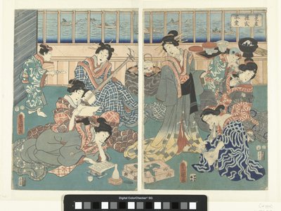 源氏物語の現代版 見立て源氏品定 作： Utagawa Kunisada (I)