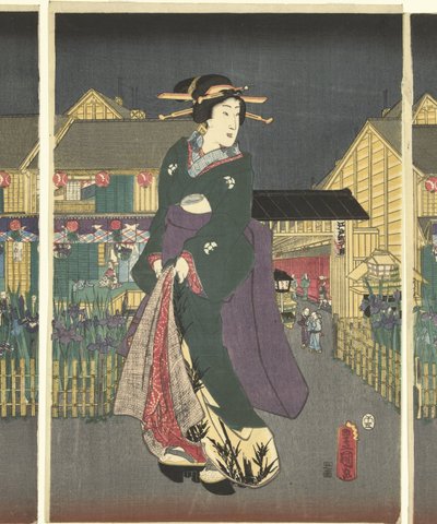 満開の菖蒲 作： Utagawa Kunisada (I)