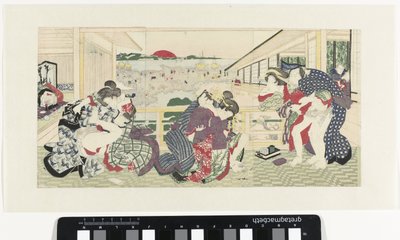 ポーチの愛のカップル 作： Utagawa Kunisada (I)
