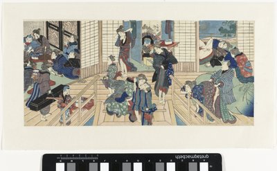 売春宿で​​のシーン 作： Utagawa Kunisada (I)