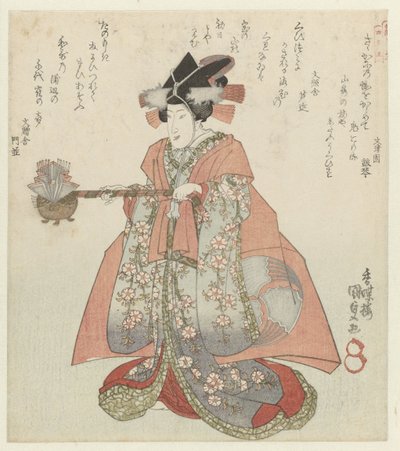 酒甕を持つ女性 葛飾歌人会四重臣 葛飾四天王（連載タイトル） 作： Utagawa Kunisada (I)