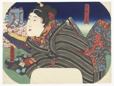 水ポットを持つ女性 作： Utagawa Kunisada (I)