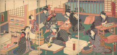 職人、シリーズから 4 つのクラスの最新のパロディ、19 世紀., 19 世紀. 作： Utagawa Kunisada