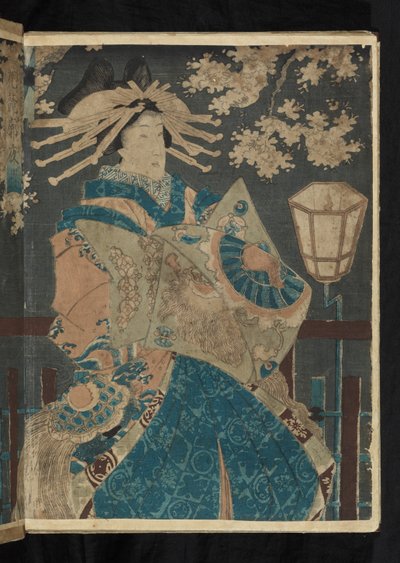 シリーズ「花くらべ・くるわよ桜」より「正体不明の花魁」。 作： Utagawa Kunisada