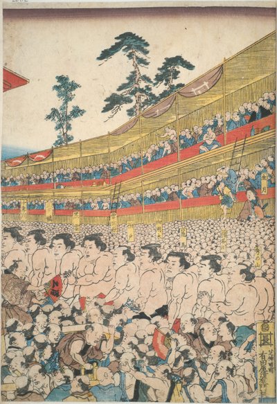 大相撲の写真 作： Utagawa Kunisada