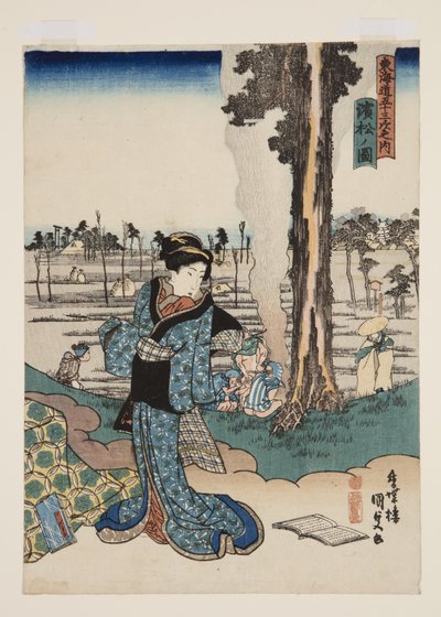 浜松の図」（カラー木版画 作： Utagawa Kunisada