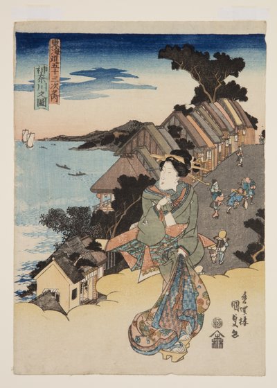 神奈川の図」（カラー木版画 作： Utagawa Kunisada