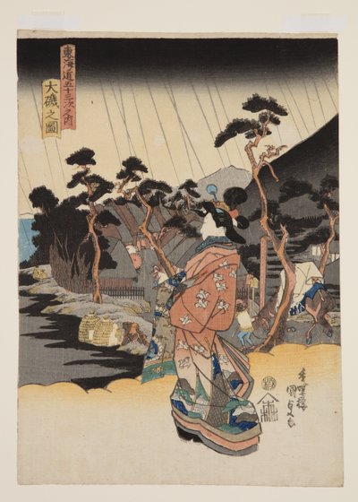 磯の図」（カラー木版画 作： Utagawa Kunisada