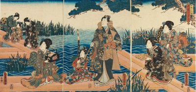 木版画 - 「四季: 春」、1851-1852 作： Utagawa Kunisada
