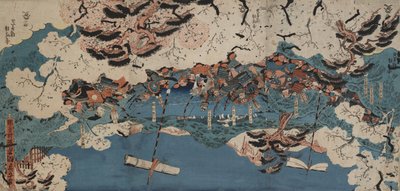なこそう税関で作曲（木版画を搭載） 作： Utagawa Kunisada III