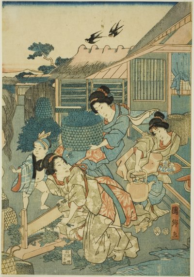 シルクファームの大繁盛（カイコヤダイハンジョノズウ） 作： Utagawa Kunisato