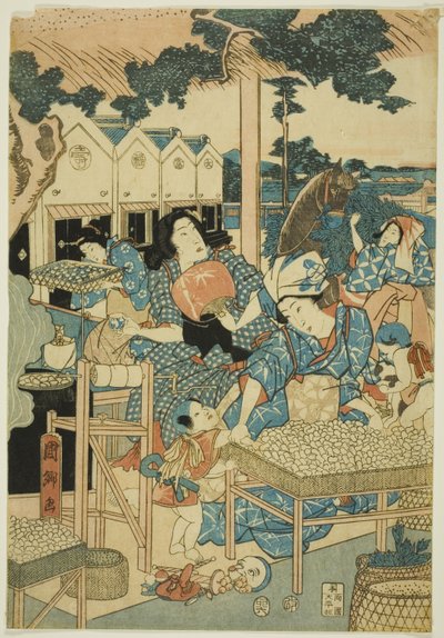 シルクファームの大繁盛（カイコヤダイハンジョノズウ） 作： Utagawa Kunisato
