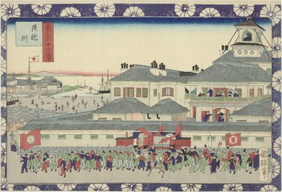 築地ホテル入口 てっぽうず 東京十二景（連載タイトル） 東京六月系（オブジェの連載タイトル） 作： Utagawa Kuniteru II