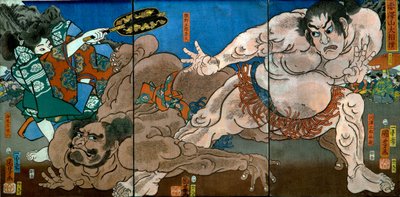 大相撲赤沢山場所 作： Utagawa Kuniyoshi