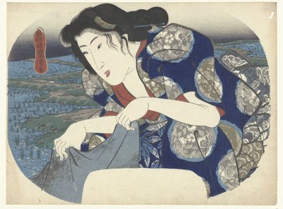 洗濯をする女性 作： Utagawa Kuniyoshi