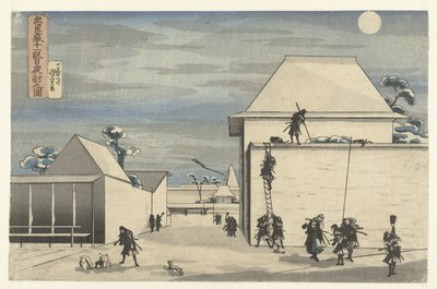 忠臣蔵十一幕夜襲 忠臣蔵十一段目用地の図 作： Utagawa Kuniyoshi