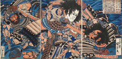 Sanada no Yoichi Yoshihisa and Matano no Goro Kagehisa, ca 1835.  作： Utagawa Kuniyoshi