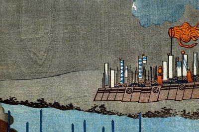 武田信玄 諏訪頼重の陣中を打ち崩す図」1850～51年頃 作： Utagawa Kuniyoshi