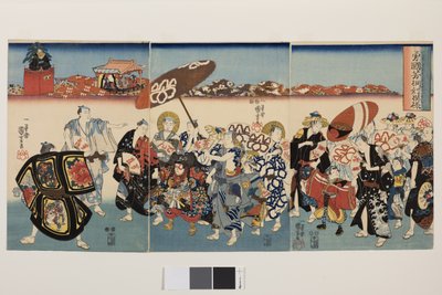 ボールド国芳の桐文様 1850年頃 （錦絵、紙にインク、彩色） 作： Utagawa Kuniyoshi