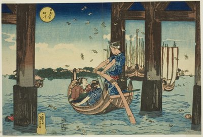 「東都名所」より佃島（佃島） 作： Utagawa Kuniyoshi