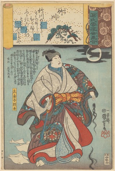 浮世絵は源氏の曇りの章に類似しています。 作： Utagawa Kuniyoshi
