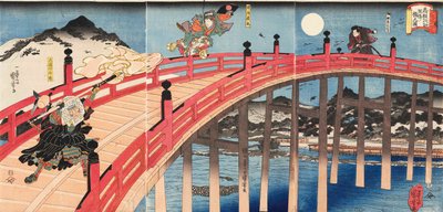 Yoshitsune ichidaiki Gojo-no-hashi no zu, ca 1839.  作： Utagawa Kuniyoshi