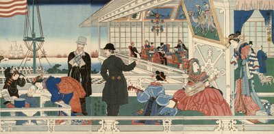 横浜のアメリカ商館 作： Utagawa Sadahide