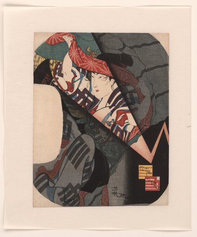 夕方の突然の雷雨の間、避難所を探してください。 夕立の光よけ 作： Utagawa Sadahide