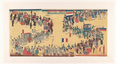 五国人行列 五科刻人物行法の図 作： Utagawa Sadahide