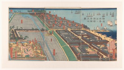 横浜の本町地区と宮崎地区の概要 横浜本町ならび 宮崎町さいけんぜんず 横浜の本町と宮崎町を完全かつ詳細に描写 作： Utagawa Sadahide