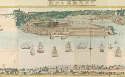 横浜の全景、1860年頃。 作： Utagawa Sadahide