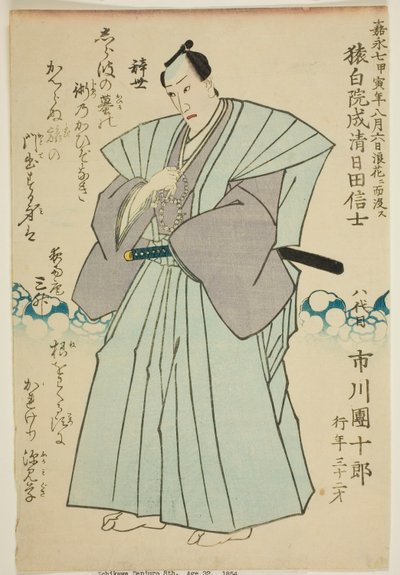 八代目市川團十郎追悼肖像画 作： Utagawa School
