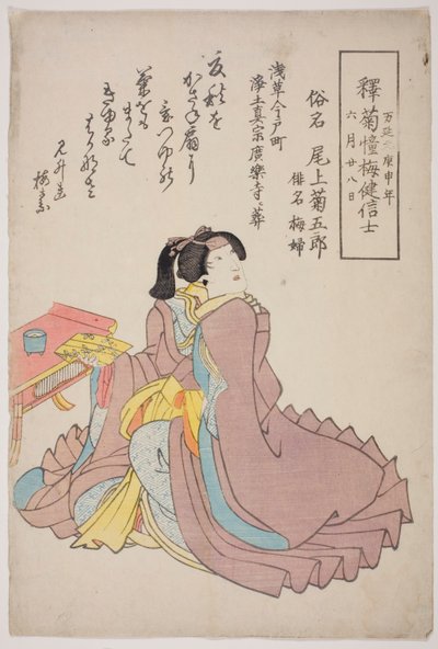 四代目尾上菊五郎追悼肖像画 作： Utagawa School
