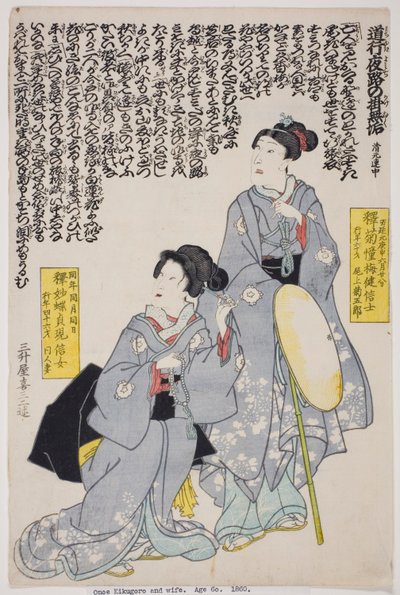 俳優・四代目尾上菊五郎夫妻の記念肖像画 作： Utagawa School