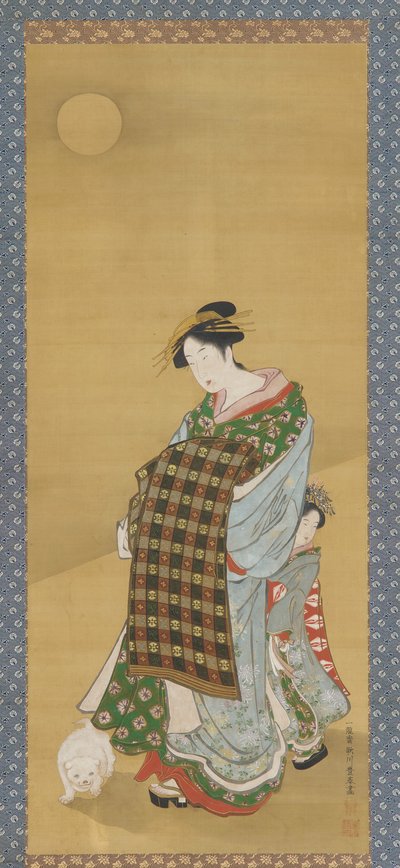 花魁と付き添い 作： Utagawa Toyoharu