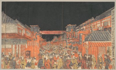 堺町・葺屋町の顔見世芝居図 作： 歌川豊春