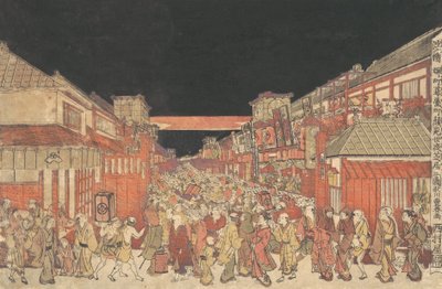 酒井著 吹き矢著 顔見世 芳梅 の 図、 か。 １７８０。 作： Utagawa Toyoharu