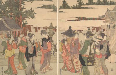 堀之内 みょーホージ 絵穂 参り の 図、 か。 １８０４。 作： Utagawa Toyohiro
