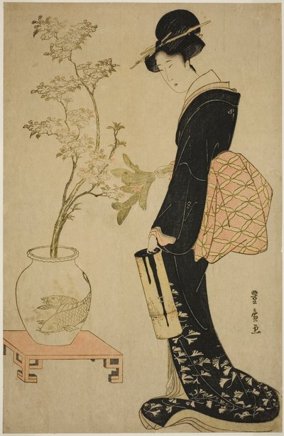 生け花鑑賞 作： Utagawa Toyohiro
