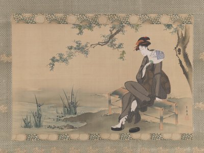 Woman Cooling Herself, ca. 1800年。 作： Utagawa Toyohiro