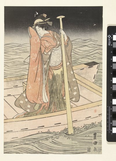 ボートの若い女性 作： Utagawa Toyokuni (I)