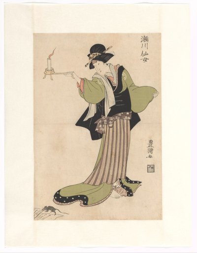 瀬川 線所 員 テェ ろぇ おｆ ぬｒせ 正岡 作： Utagawa Toyokuni (I)