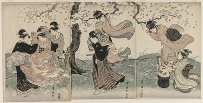 風吹く桜 作： Utagawa Toyokuni