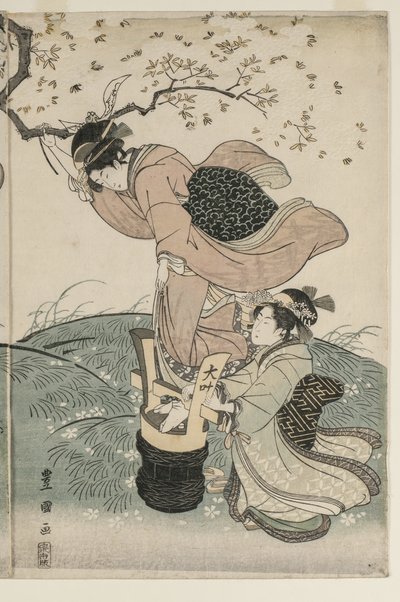 風の中の桜 作： 歌川豊国