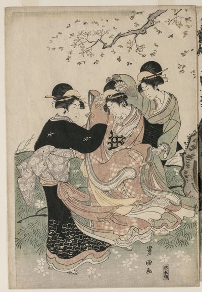 風に舞う桜 作： 歌川豊国